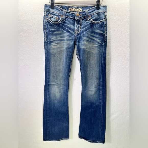 BKE Lexi Bootcut Jeans Womens 26 waist Faded Blue Denim Pockets Stretch 1961 - Picture 1 of 11